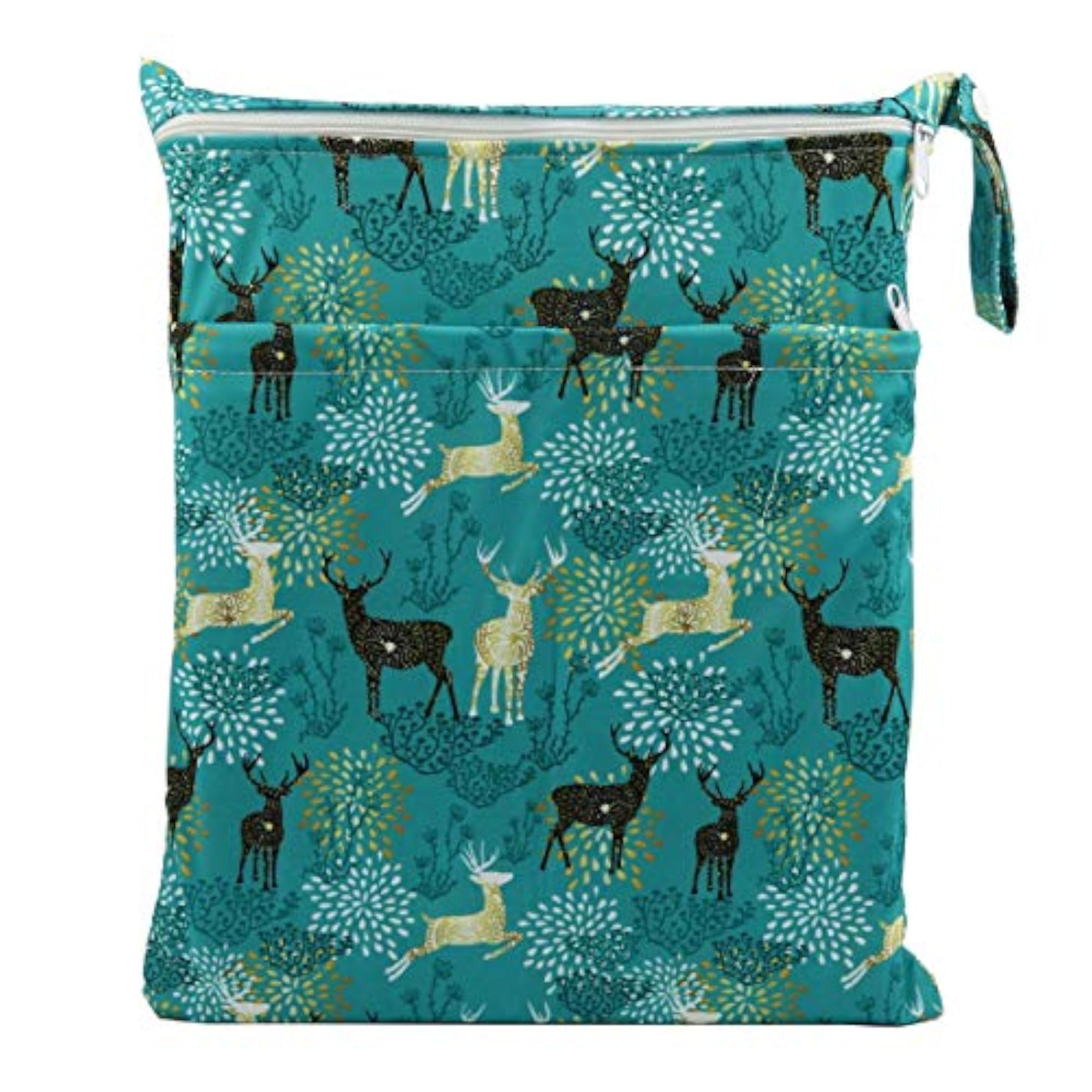 Reusable Waterproof Tote Bags with Deer Motif, 2 Pack